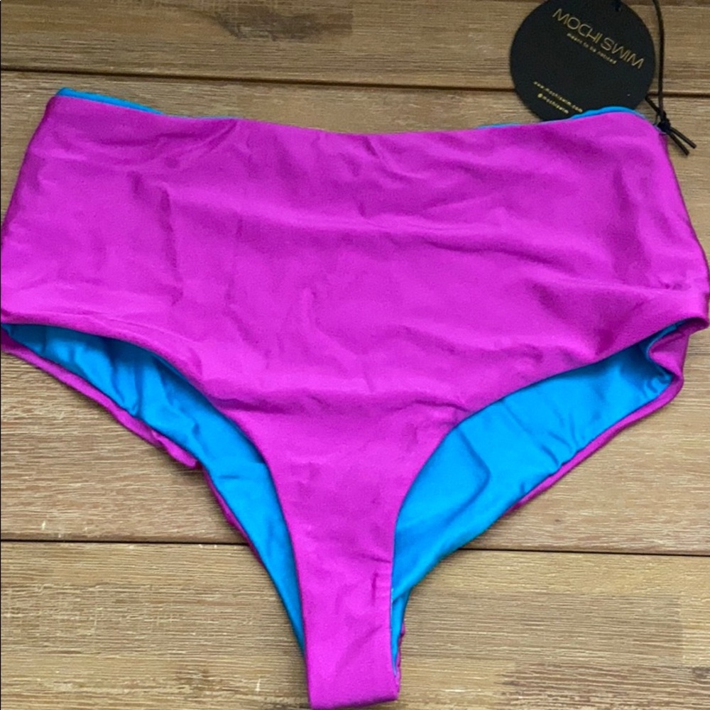 Reversible high waisted bikini bottom.